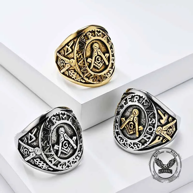Retro Masonic Symbol Stainless Steel Ring sold by GTHIC