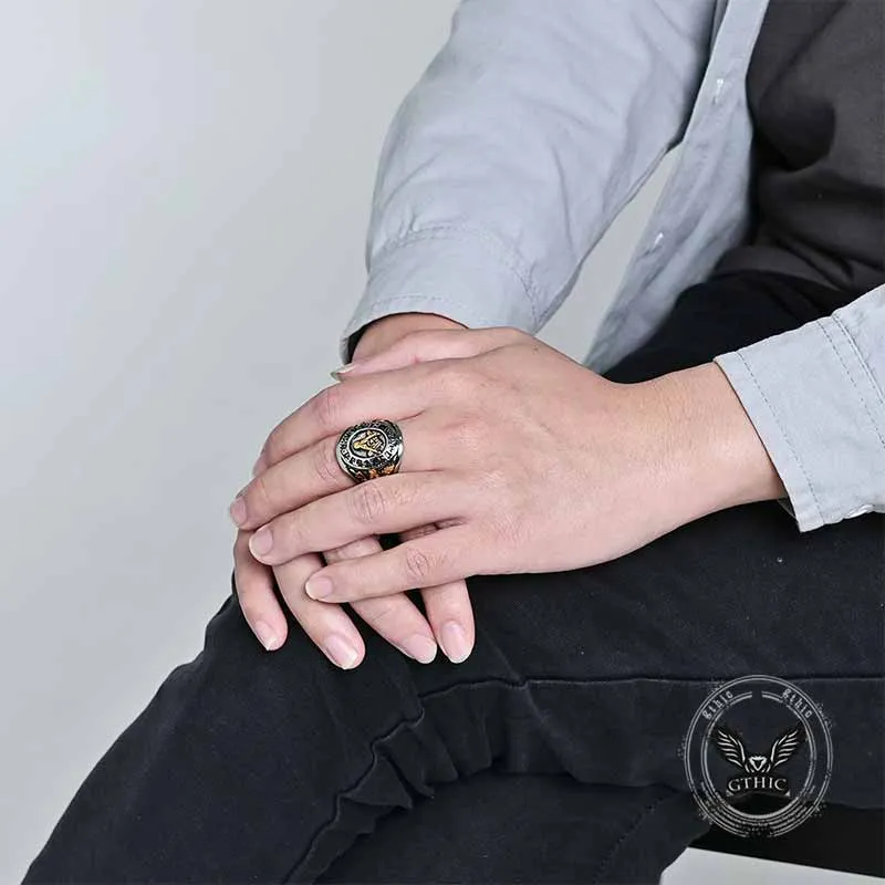 Retro Masonic Symbol Stainless Steel Ring sold by GTHIC product image thumbnail 2