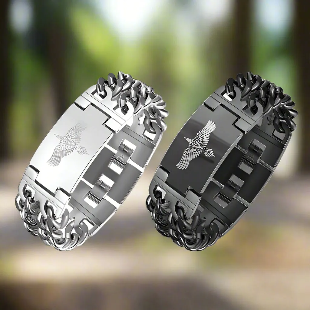 Viking Rune Bird Cuban Chain Stainless Steel Bracelet sold by GTHIC product image thumbnail 3