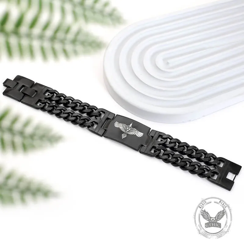Viking Rune Bird Cuban Chain Stainless Steel Bracelet sold by GTHIC product image thumbnail 5