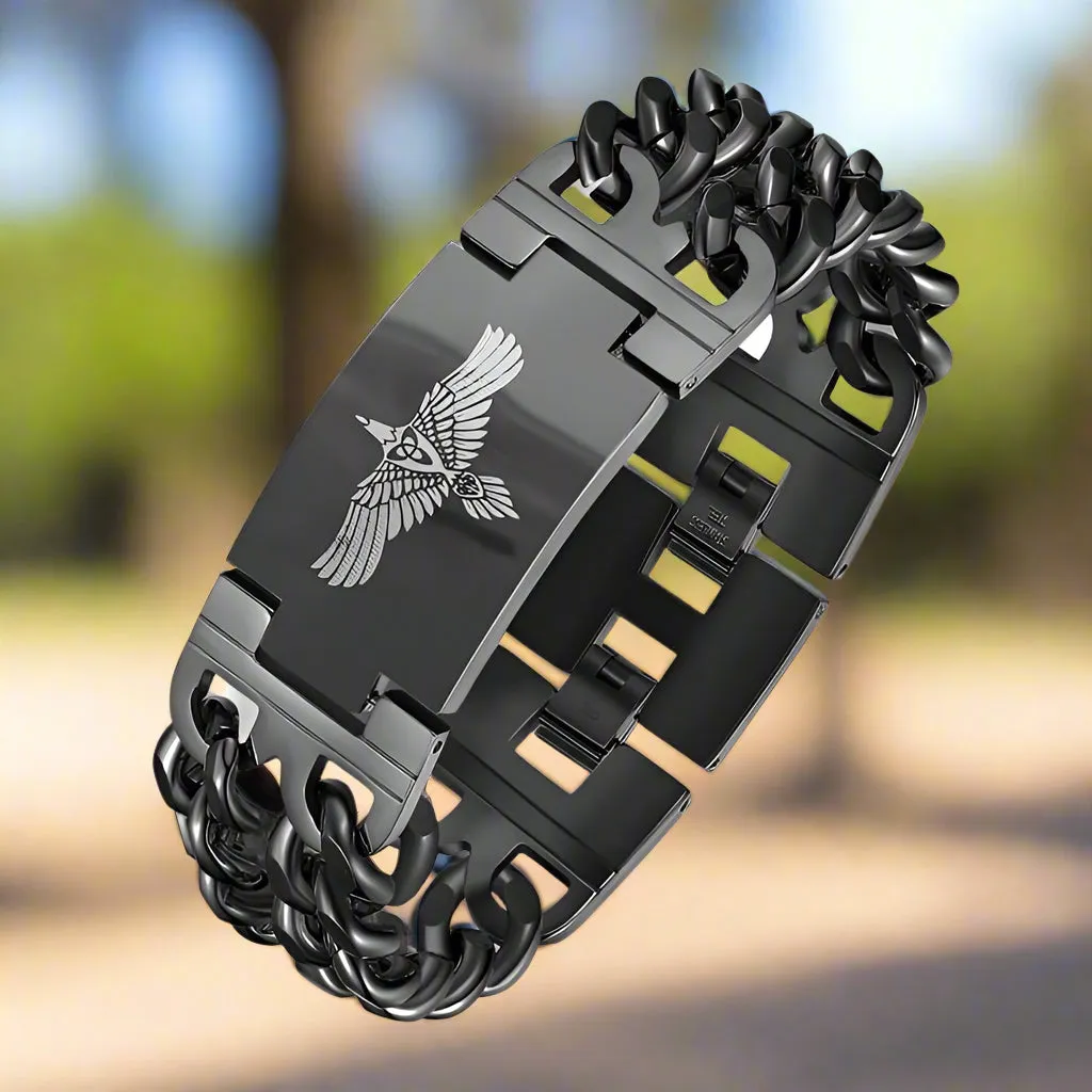 Viking Rune Bird Cuban Chain Stainless Steel Bracelet sold by GTHIC product image thumbnail 4