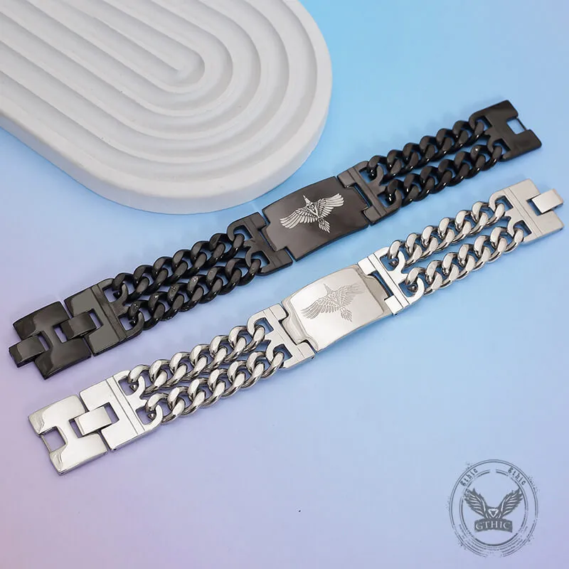 Viking Rune Bird Cuban Chain Stainless Steel Bracelet sold by GTHIC product image thumbnail 2