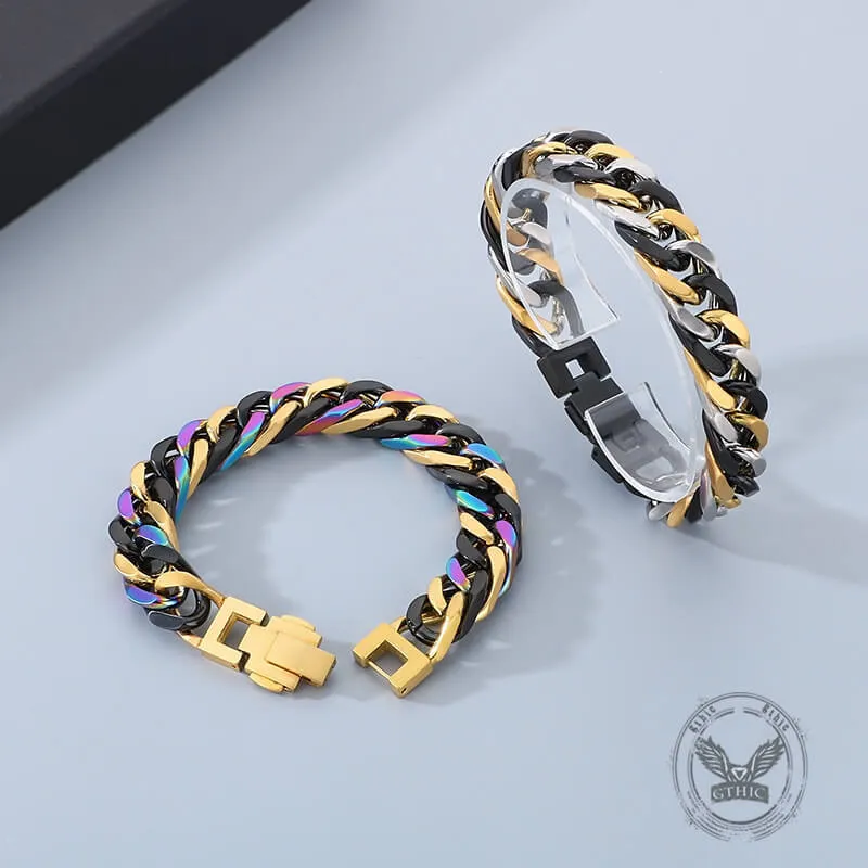 Punk Colorful Design Cuban Chain Stainless Steel Bracelet sold by GTHIC product image thumbnail 4