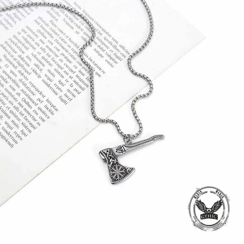Viking Battle Axe Valknut Stainless Steel Pendant sold by GTHIC