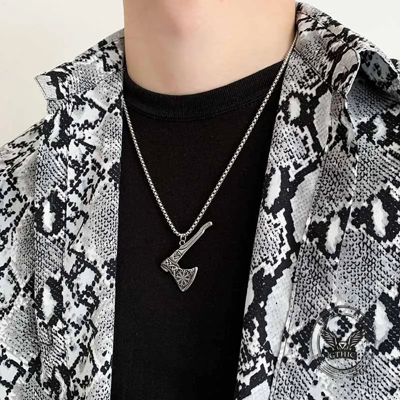 Viking Battle Axe Valknut Stainless Steel Pendant sold by GTHIC product image thumbnail 2