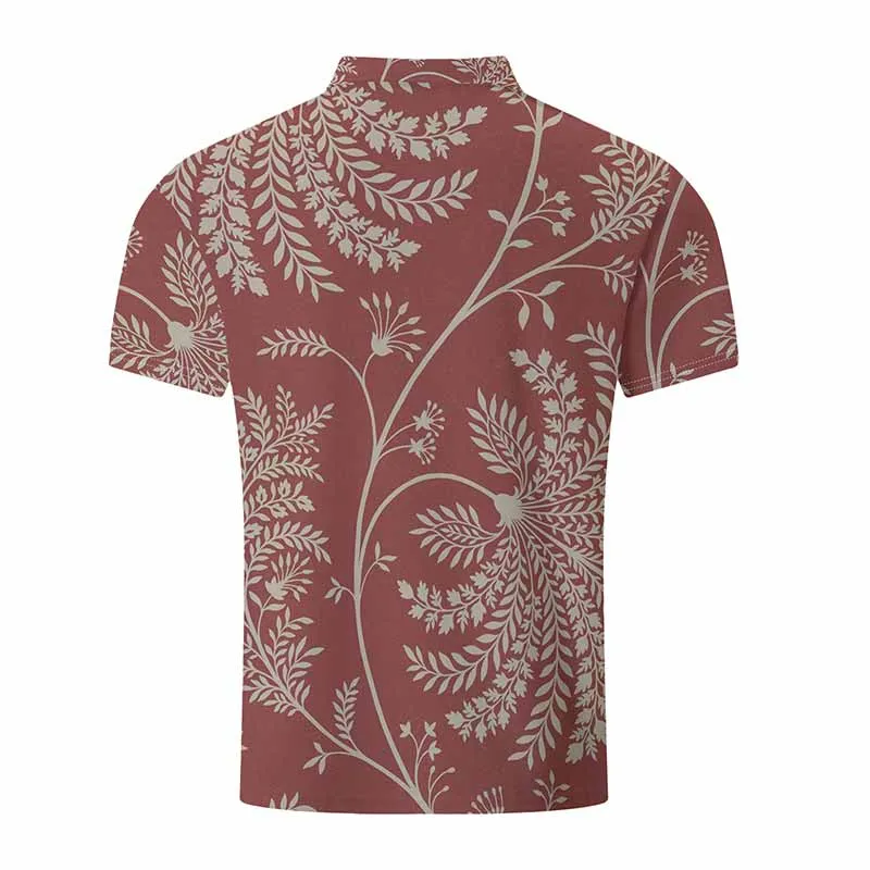 Fashion Flower Print Short Sleeve Lapel Polo Shirt sold by GTHIC product image thumbnail 2