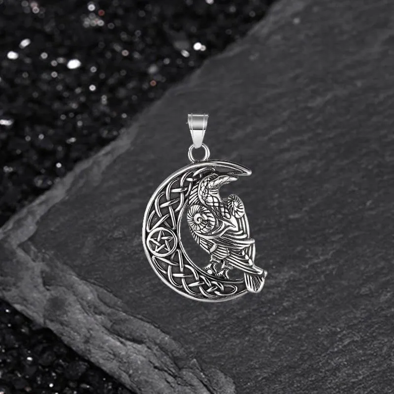 Celtic Knot Moon Raven Stainless Steel Viking Pendant sold by GTHIC product image thumbnail 4