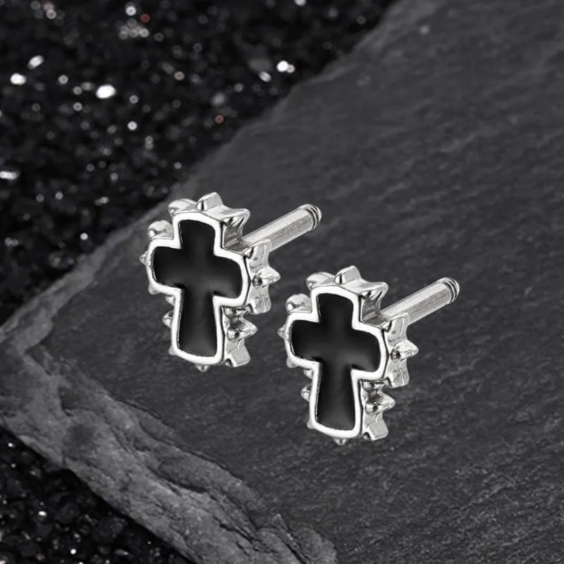 Personalized Drip Oil Cross Stainless Steel Earrings sold by GTHIC