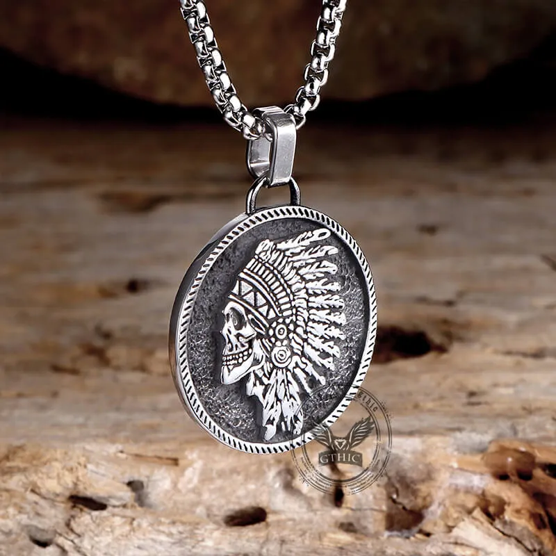 Indian Chief Skull Stainless Steel Pendant sold by GTHIC product image thumbnail 3