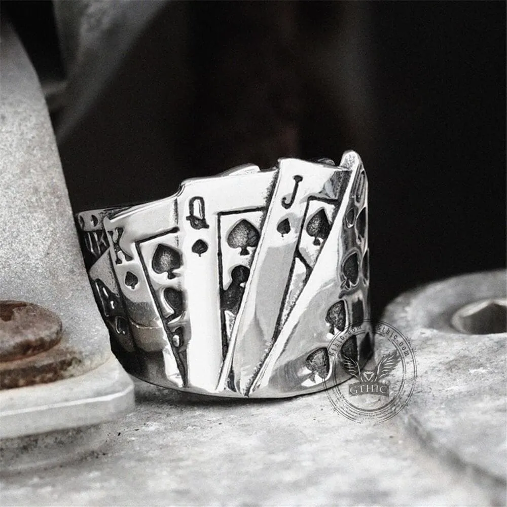 Straight Flush Poker Cards Stainless Steel Ring sold by GTHIC product image thumbnail 3