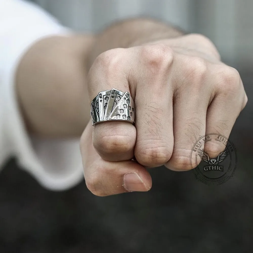 Straight Flush Poker Cards Stainless Steel Ring sold by GTHIC product image thumbnail 2
