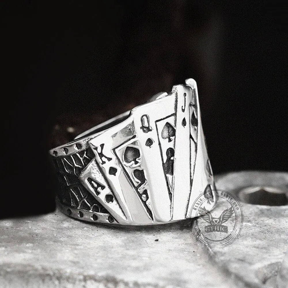 Straight Flush Poker Cards Stainless Steel Ring sold by GTHIC product image thumbnail 4