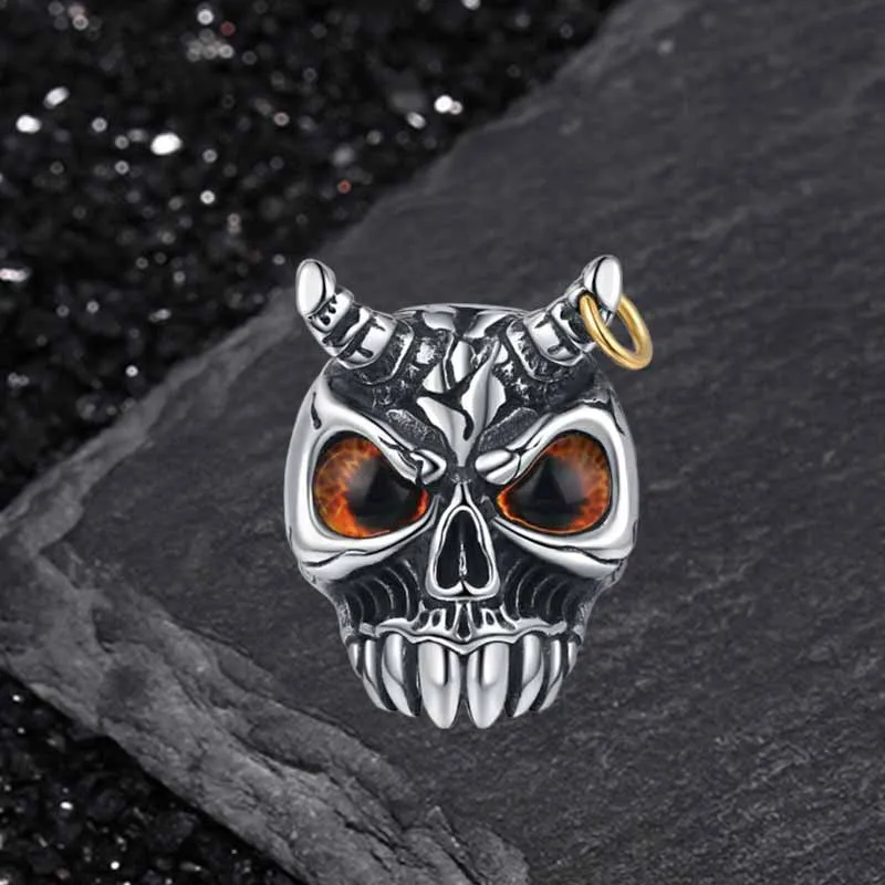 Gothic Horn Skull Devil Eye Stainless Steel Ring sold by GTHIC