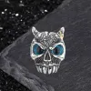 Gothic Horn Skull Devil Eye Stainless Steel Ring sold by GTHIC