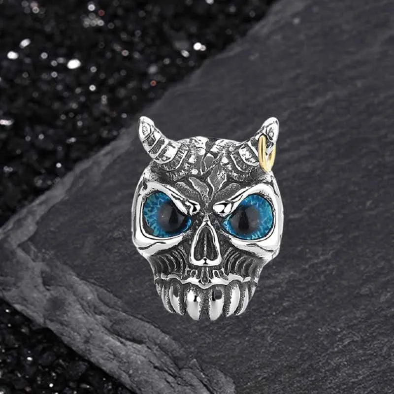 Gothic Horn Skull Devil Eye Stainless Steel Ring sold by GTHIC product image thumbnail 4