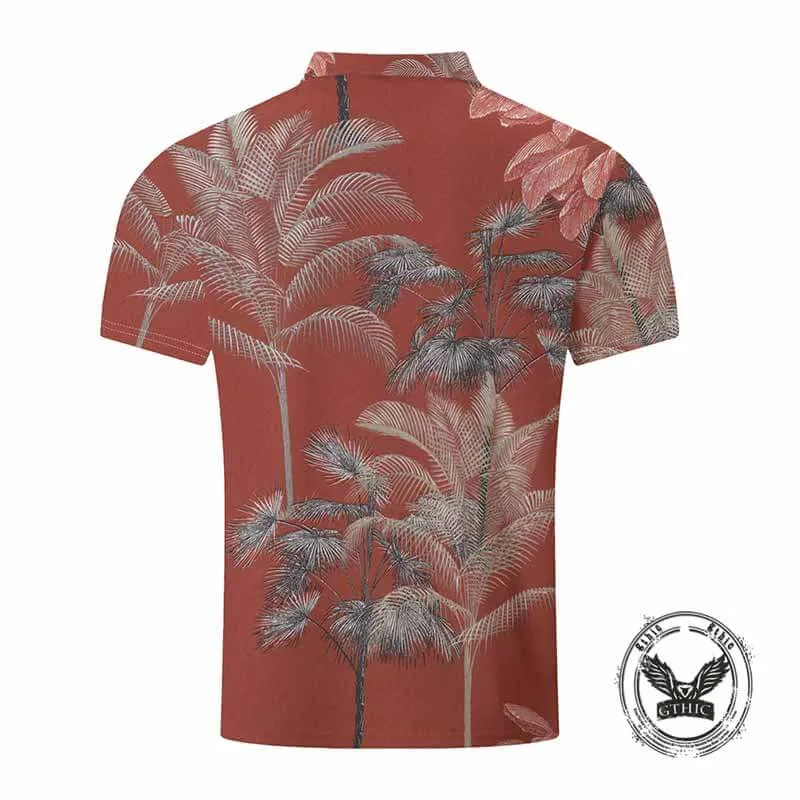 Casual Coconut Tree Print Short Sleeve Polo Shirt sold by GTHIC product image thumbnail 2