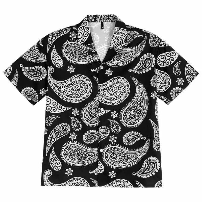 Fashion Paisley Print Loose Short Sleeve Shirt sold by GTHIC product image thumbnail 4