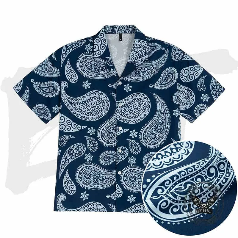 Fashion Paisley Print Loose Short Sleeve Shirt sold by GTHIC product image thumbnail 3