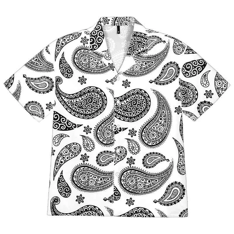 Fashion Paisley Print Loose Short Sleeve Shirt sold by GTHIC product image thumbnail 5