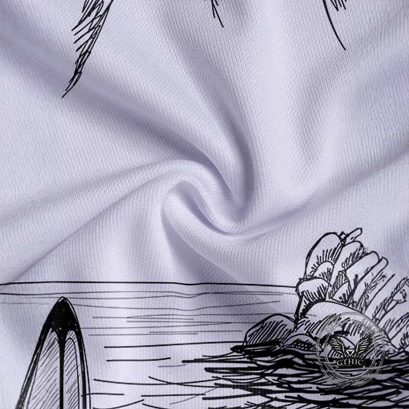 Fashion Beach Coconut Tree Print Lapel Polo Shirt sold by GTHIC product image thumbnail 4