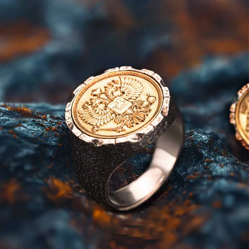 Victory Wings Double Headed Eagle Sterling Silver Ring sold by GTHIC product image thumbnail 4