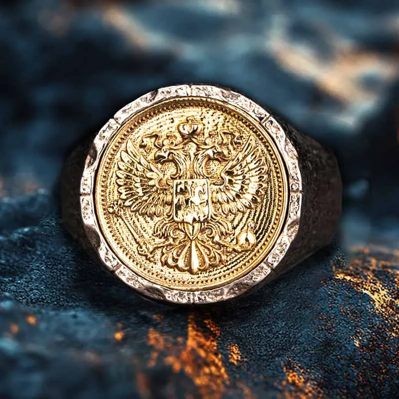 Victory Wings Double Headed Eagle Sterling Silver Ring sold by GTHIC product image thumbnail 3