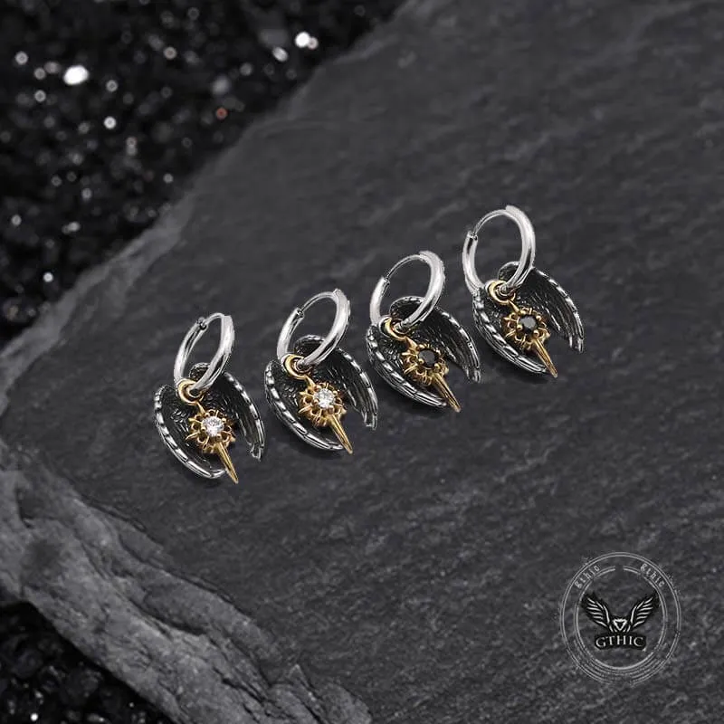 Vintage Angel Wing Cross Star Stainless Steel Earrings sold by GTHIC