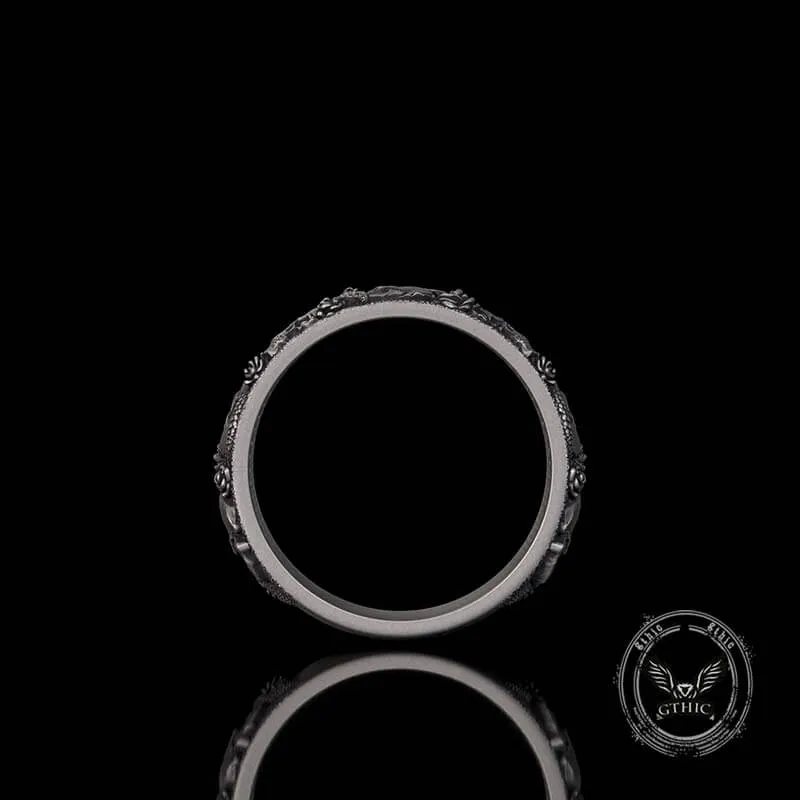 Gothic Rose Skull Snake Sterling Silver Ring sold by GTHIC product image thumbnail 3
