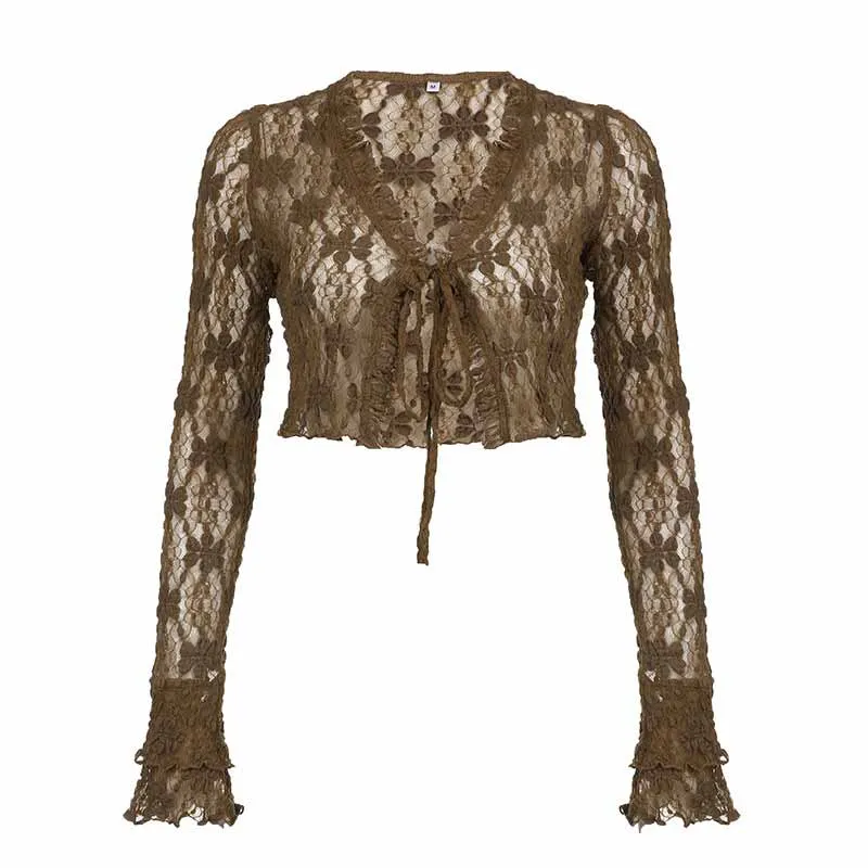 American Holiday Style Fur Edge Fringe Crop Top sold by GTHIC product image thumbnail 3