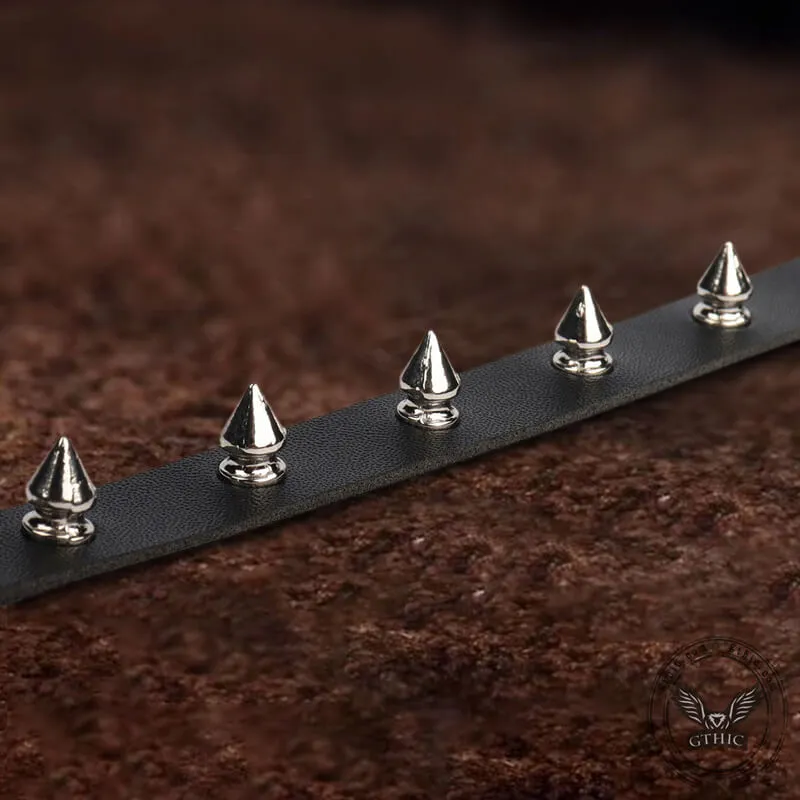 Punk Leather Alloy Gothic Choker Necklace sold by GTHIC product image thumbnail 4