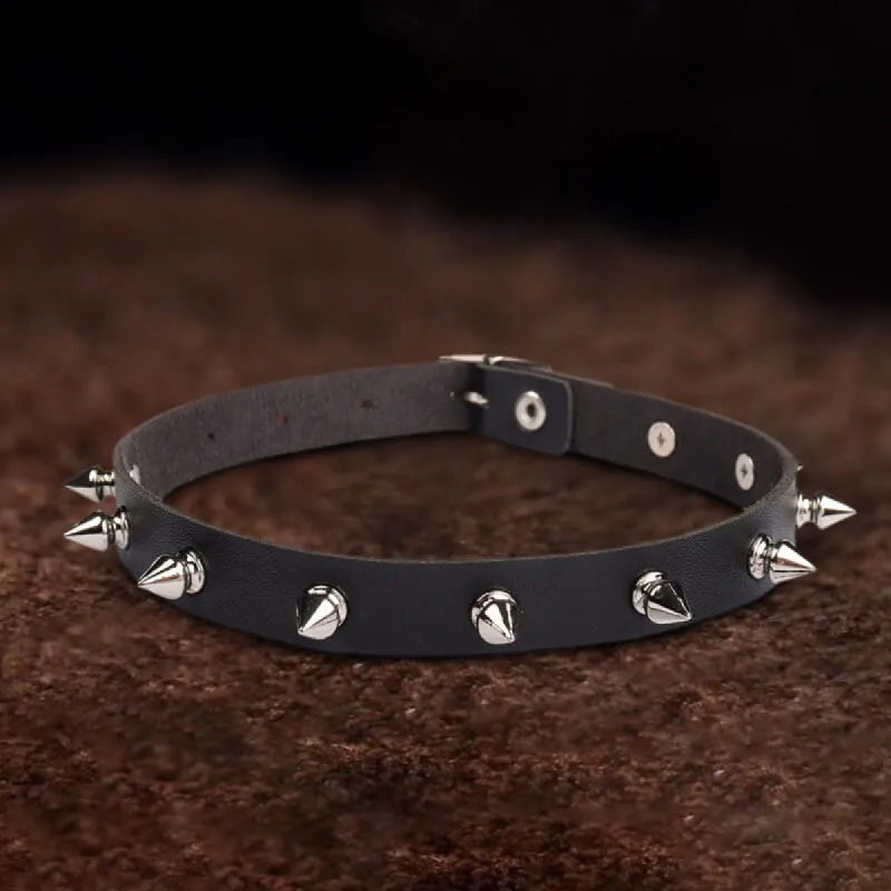 Punk Leather Alloy Gothic Choker Necklace sold by GTHIC