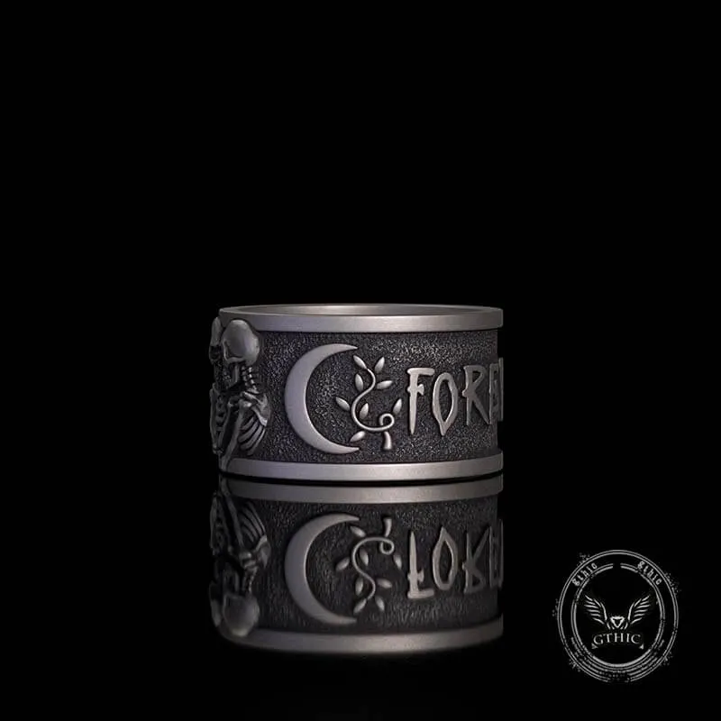 Forever More Wings Hourglass Moon Sterling Silver Skull Ring sold by GTHIC product image thumbnail 3