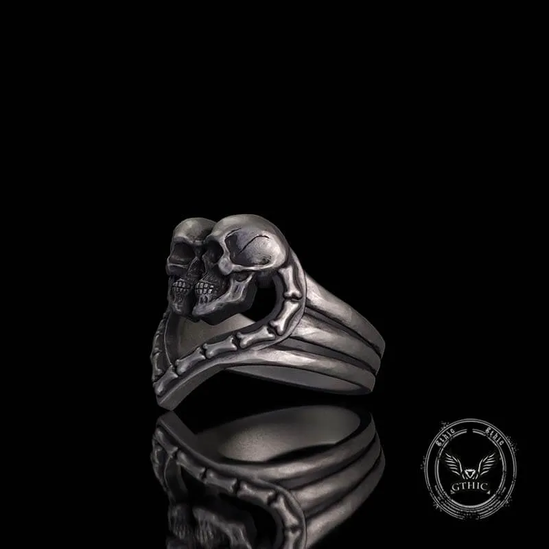 Till Death Do Us Part Skull Heart Sterling Silver Ring sold by GTHIC product image thumbnail 4