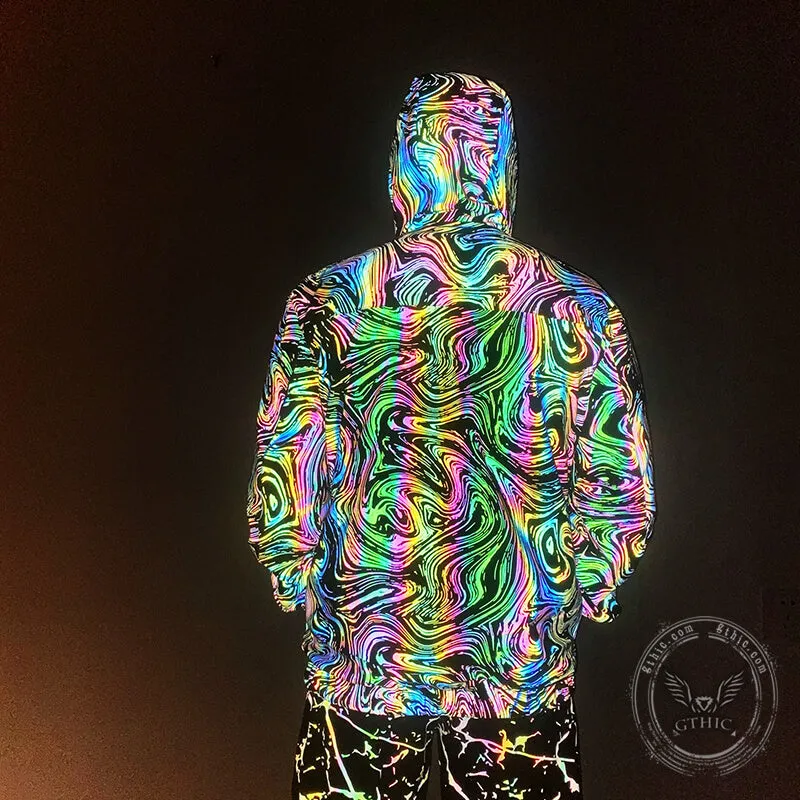 Colorful Reflective Polyester Techwear Jacket sold by GTHIC product image thumbnail 2