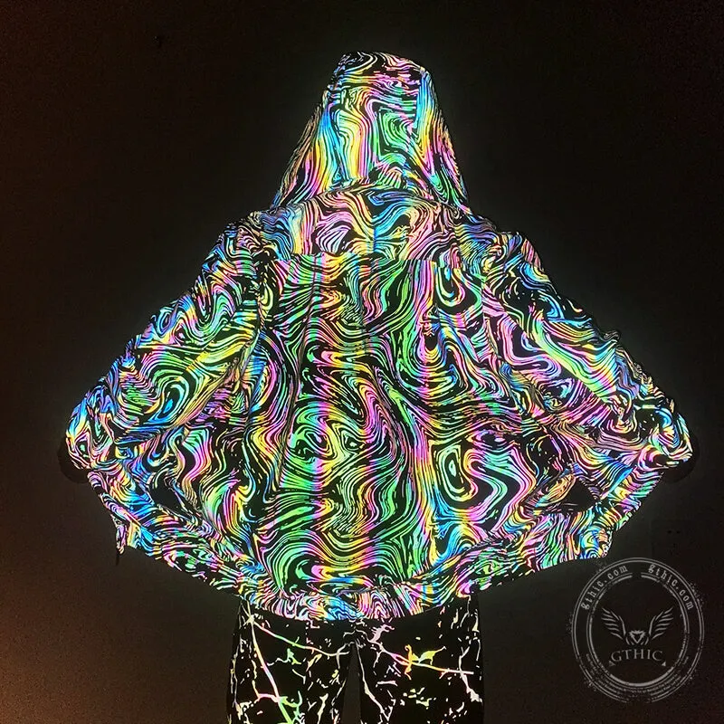 Colorful Reflective Polyester Techwear Jacket sold by GTHIC product image thumbnail 3