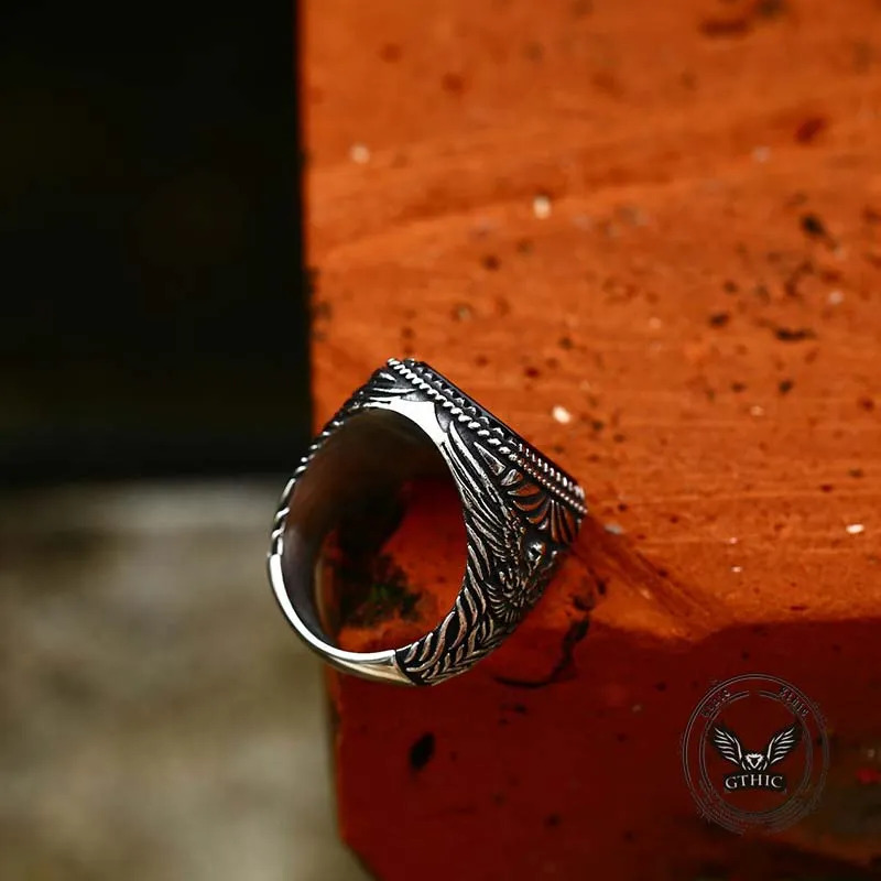 Vintage Black Onyx Eagle Stainless Steel Ring sold by GTHIC product image thumbnail 5
