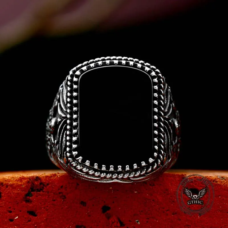 Vintage Black Onyx Eagle Stainless Steel Ring sold by GTHIC product image thumbnail 2