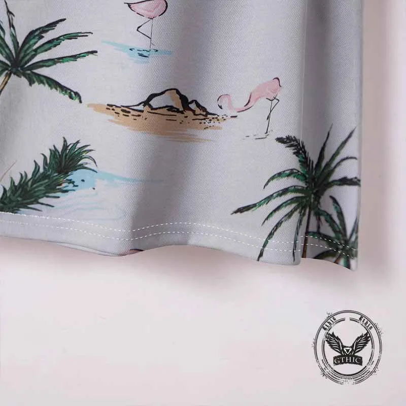 Versatile Holiday Island Print Short Sleeve Polo Shirt sold by GTHIC product image thumbnail 4