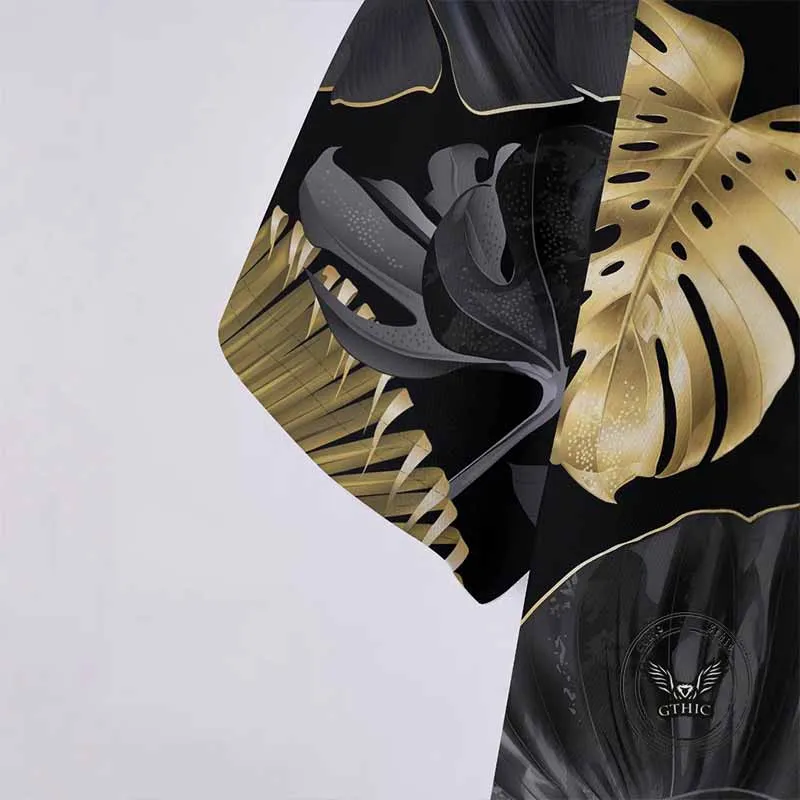 Fashion Tropical Plant Print Short Sleeve Polo Shirt sold by GTHIC product image thumbnail 3