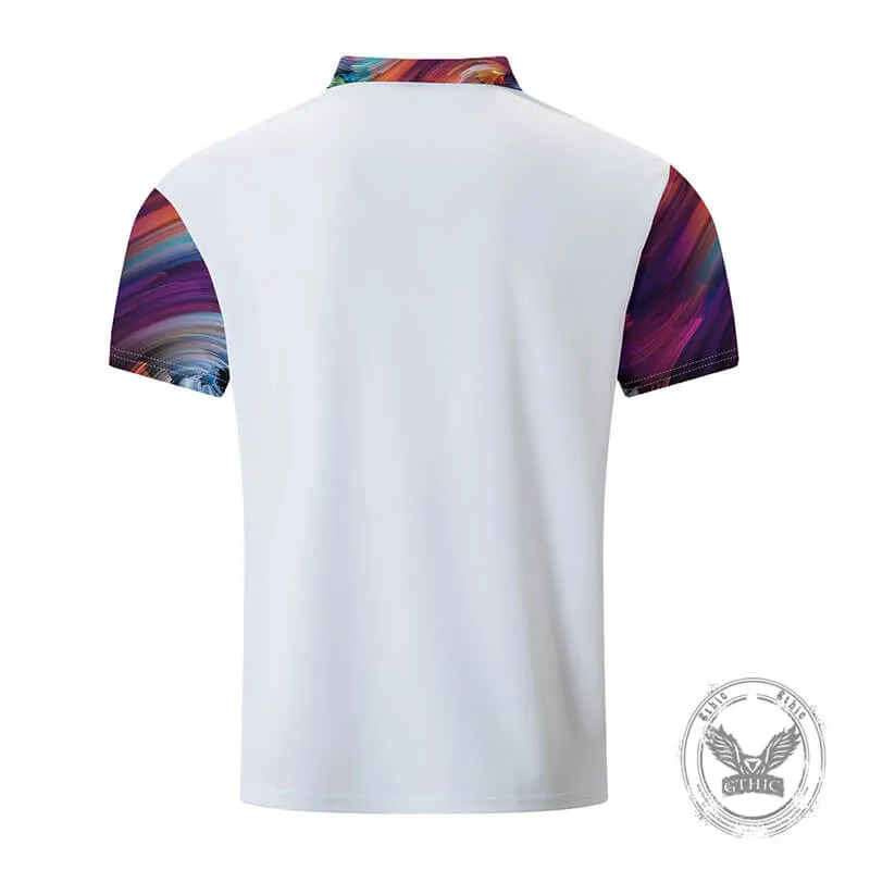 Casual Colorblock Print Short Sleeve Polo Shirt sold by GTHIC product image thumbnail 2