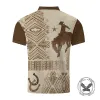 Retro Western Cowboy Print Short Sleeve Polo Shirt sold by GTHIC