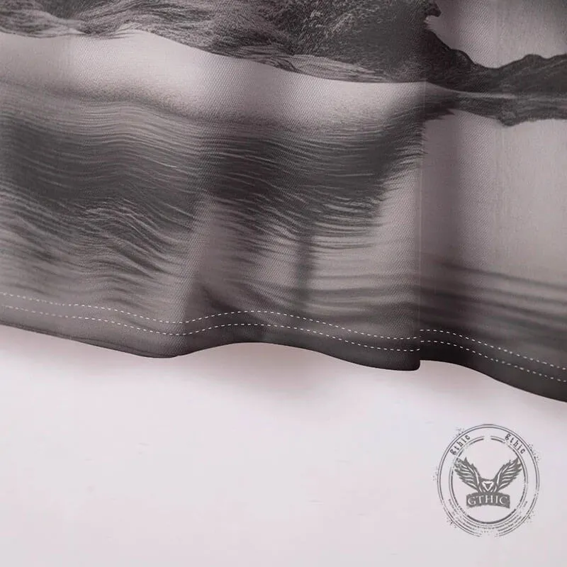 Retro Palm Tree Fashion Print Short Sleeve Polo Shirt sold by GTHIC product image thumbnail 5