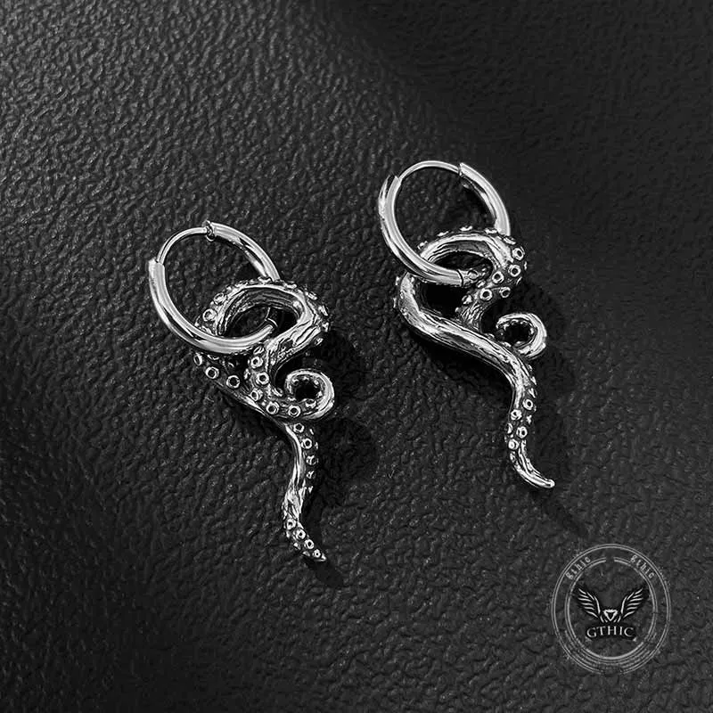 Vintage Octopus Tentacle Stainless Steel Earrings sold by GTHIC product image thumbnail 3