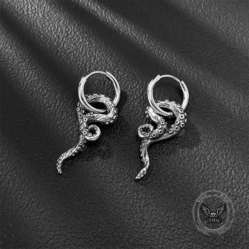 Vintage Octopus Tentacle Stainless Steel Earrings sold by GTHIC product image thumbnail 4