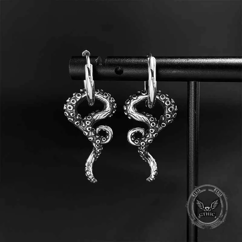 Vintage Octopus Tentacle Stainless Steel Earrings sold by GTHIC