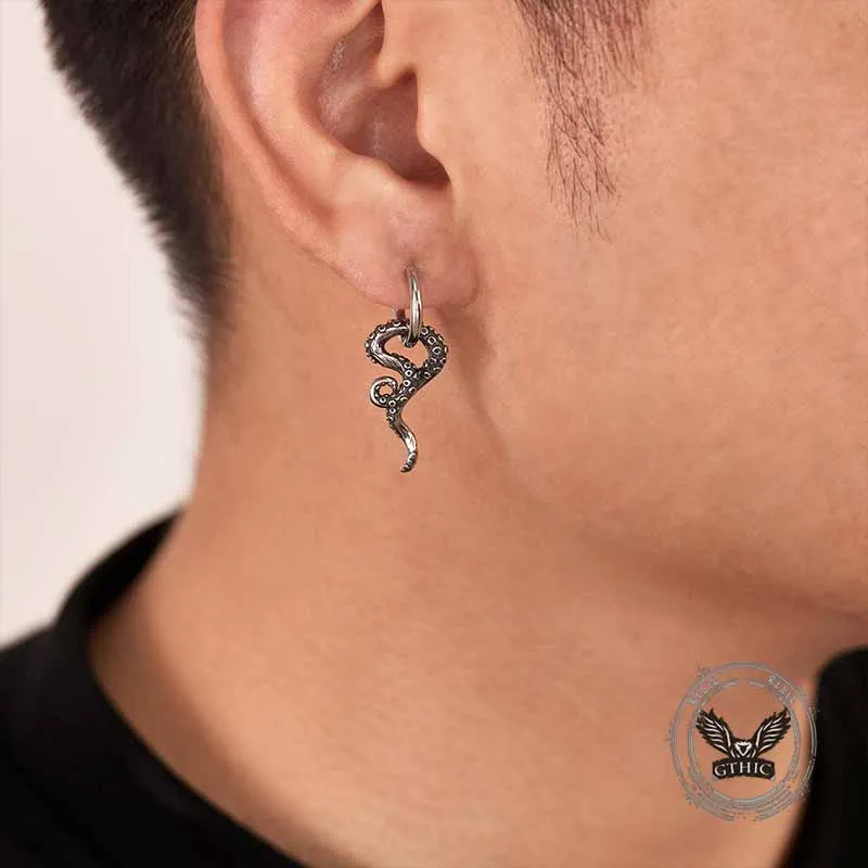 Vintage Octopus Tentacle Stainless Steel Earrings sold by GTHIC product image thumbnail 2