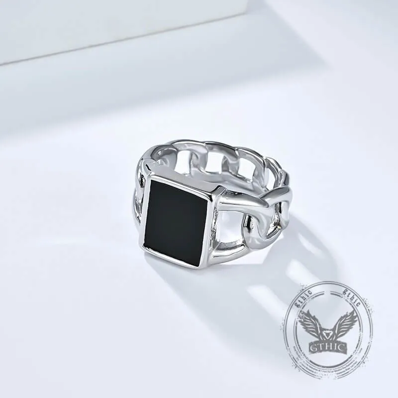 Punk Cuban Chain Tiger Eye Gemstone Stainless Steel Ring sold by GTHIC product image thumbnail 4