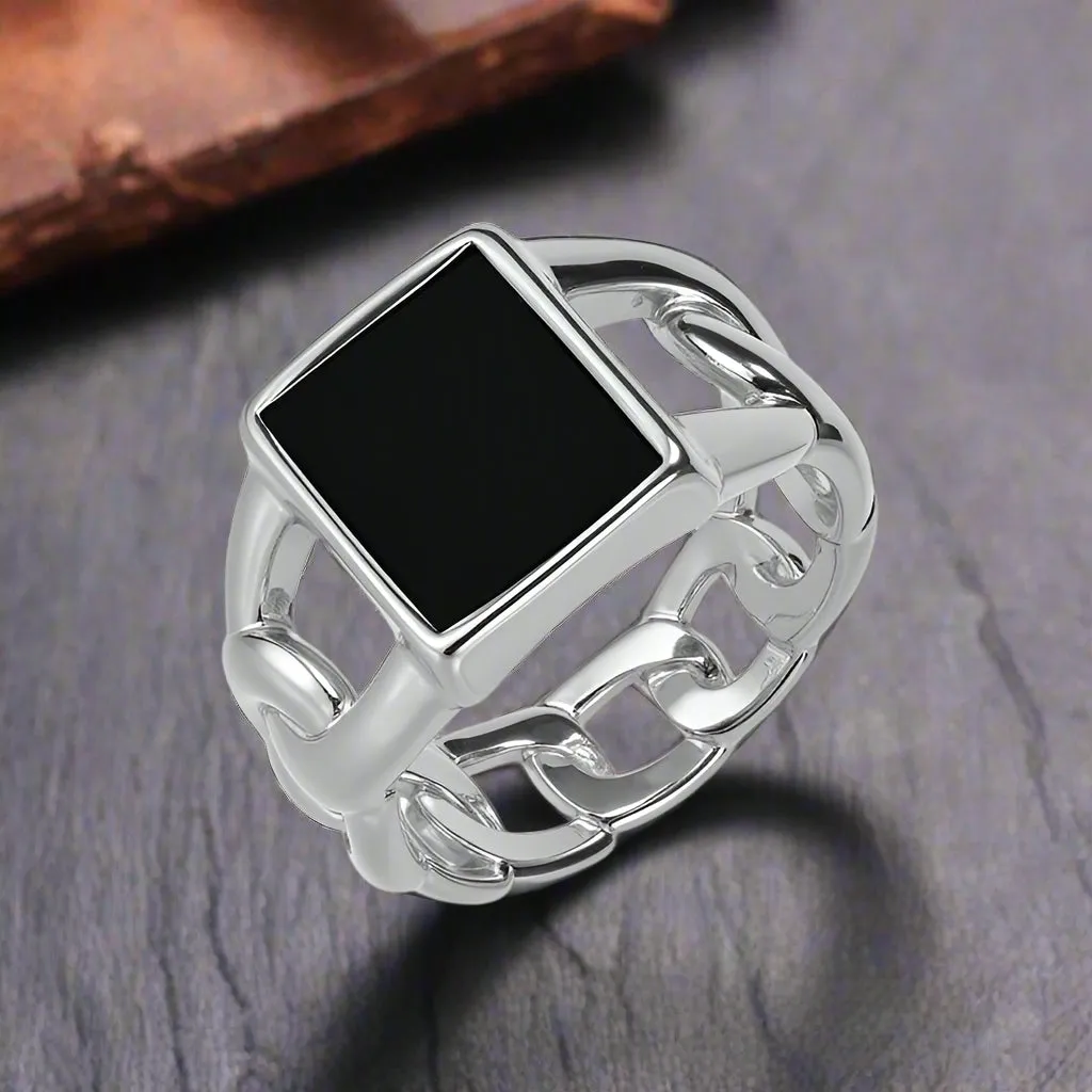 Punk Cuban Chain Tiger Eye Gemstone Stainless Steel Ring sold by GTHIC product image thumbnail 5