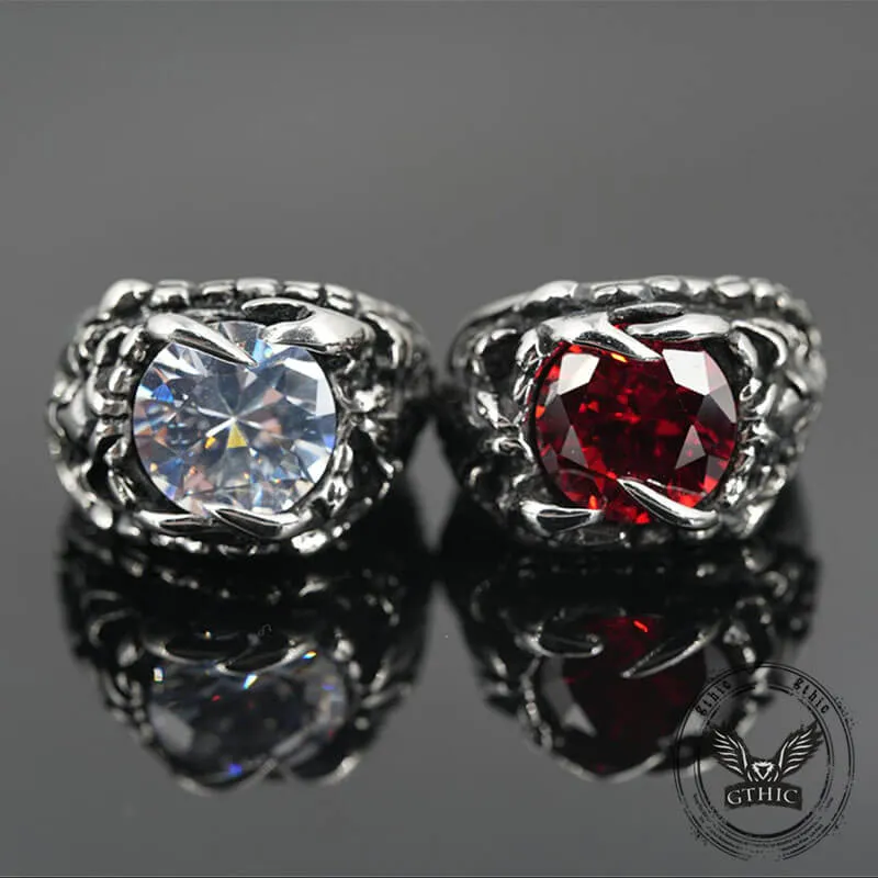 Fashionable Dragon Claw Gemstone Stainless Steel Ring sold by GTHIC