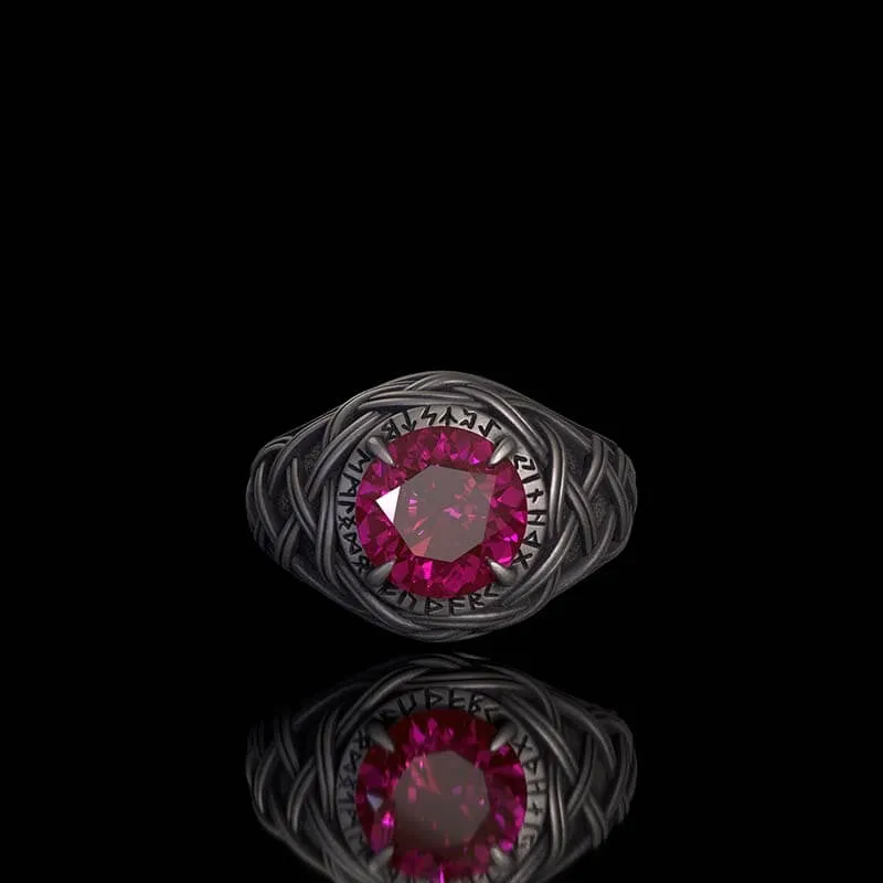 Celtic Knot Viking Rune Zircon Sterling Silver Ring sold by GTHIC product image thumbnail 4